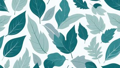The primary subject of the image is a pattern of green leaves, which are the main objects in the scene. The leaves are arranged in a visually appealing manner, creating a sense of depth and dimension. The setting is a white background, which provides a clean and uncluttered environment for the leaves to stand out. The visual style of the image is a combination of digital art and illustration, as the leaves are depicted in a detailed and realistic manner. The dominant colors in the image are green, which gives the scene a