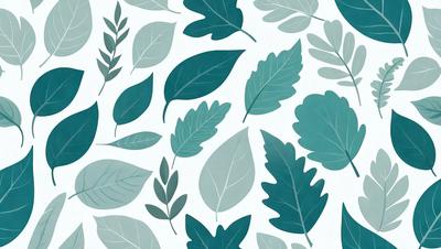 The primary subject of the image is a collection of green leaves, which are the main objects in the scene. The leaves are arranged in a pattern, creating a visually appealing and cohesive design. The setting is a white background, which provides a clean and minimalist look to the image. The visual style is a combination of digital art and illustration, as the leaves are depicted in a detailed and realistic manner. The dominant colors in the image are green, which is the color of the leaves, and white, which serves