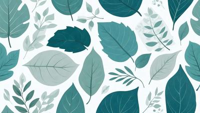 The image features a pattern of green leaves, which are the primary subject. The leaves are arranged in a visually appealing manner, creating a sense of harmony and balance. The setting is a white background, which provides a clean and minimalist look to the overall composition. The visual style is a combination of digital art and illustration, resulting in a unique and eye-catching design. The dominant colors are green, which gives the image a fresh and lively atmosphere.