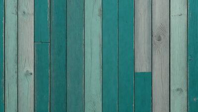 The primary subject of the image is a wooden floor with a blue and green striped pattern. The setting is indoors, possibly in a room with a wooden wall. The visual style is a close-up of the wooden floor, showcasing the intricate design of the striped pattern. The colors and mood of the image are vibrant and lively, with the blue and green hues creating a sense of freshness and energy.