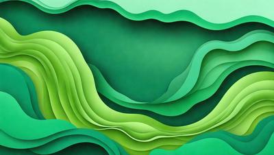 The primary subject of the image is a green, leafy background. The setting is a lush, green environment, possibly a forest or a garden. The visual style is a combination of a photo and digital art, creating a unique and vibrant appearance. The colors and mood are predominantly green, conveying a sense of freshness and natural beauty.