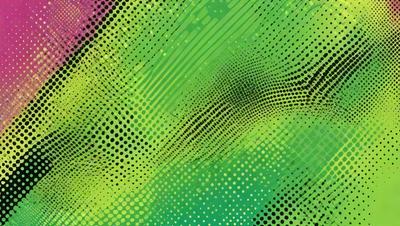 The primary subject of the image is a green and purple patterned background. The setting is a colorful, abstract design that creates a vibrant and lively atmosphere. The visual style is a combination of digital art and illustration, with a focus on the unique and eye-catching pattern. The colors and mood of the image are predominantly green and purple, creating a sense of freshness and creativity.