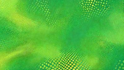 The primary subject of the image is a green background with a pattern of yellow dots. The setting appears to be a close-up of the green background, which creates a visually interesting and unique pattern. The visual style of the image is a combination of a photo and a digital art, illustration, or drawing, as the yellow dots are a distinctive and creative element. The colors and mood of the image are predominantly green and yellow, giving it a lively and vibrant atmosphere.