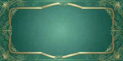 The primary subject of the image is a green frame with a gold border. The setting is a green background, and the visual style appears to be a digital art or illustration. The colors and mood of the image are predominantly green, with a calm and serene atmosphere.
