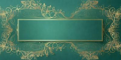 The primary subject of the image is a green wall with a gold design. The setting is a room with a green background. The visual style is a combination of digital art and illustration, creating a unique and intricate design. The colors and mood of the image are predominantly green and gold, giving it a warm and inviting atmosphere.