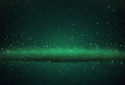 The primary subject of the image is a green background with a pattern of green lights. The setting appears to be a dark room, and the visual style is a digital art or illustration. The dominant colors and overall atmosphere are a mix of green and dark, creating a sense of depth and intrigue.