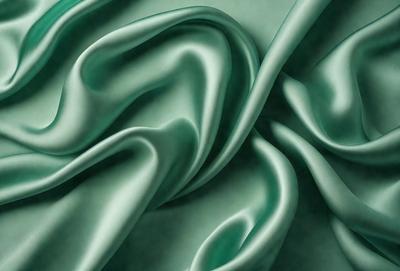 The primary subject of the image is a close-up of a green fabric, possibly a piece of clothing or a curtain. The setting is a room with a green background, which adds to the overall atmosphere. The visual style is a close-up of the fabric, showcasing its texture and details. The colors and mood of the image are predominantly green, creating a calm and soothing ambiance.