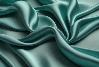 The primary subject of the image is a close-up of a piece of blue fabric, possibly a piece of silk. The setting is a dark background, which contrasts with the blue fabric. The visual style appears to be a photo, as the fabric is captured in detail. The colors and mood of the image are predominantly blue, creating a calm and serene atmosphere.