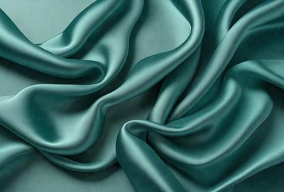 The primary subject of the image is a close-up of a piece of green fabric. The setting is a table, and the visual style appears to be a photo. The colors in the image are predominantly green, creating a calm and soothing atmosphere.