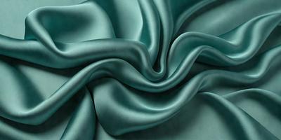 The primary subject of the image is a close-up of a piece of green fabric. The setting is a room with a blue background, which adds to the overall atmosphere. The visual style is a combination of a photo and a drawing, creating a unique and artistic representation of the fabric. The colors and mood of the image are predominantly green and blue, giving it a calm and soothing appearance.