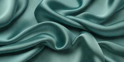 The primary subject of the image is a piece of green fabric, which is the main object, scene, or focus of the image. The setting or background of the image is a blue surface, which provides a contrasting color to the green fabric. The visual style of the image is a close-up of the green fabric, showcasing its texture and details. The colors and mood of the image are predominantly green and blue, creating a calm and soothing atmosphere.