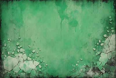The primary subject of the image is a green wall with a pattern of white rocks. The setting is a room with a green background. The visual style is a combination of a photo and digital art, creating a unique and interesting pattern. The dominant colors are green and white, giving the image a fresh and lively atmosphere.