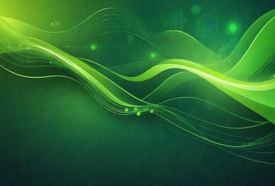 The primary subject of the image is a green, swirling, and flowing pattern. The setting is a dark background, which contrasts with the vibrant green color of the swirling pattern. The visual style appears to be a digital art or illustration, as the swirling pattern is created through a combination of lines and shapes. The colors and mood of the image are predominantly green, with a sense of movement and flow, giving the impression of a dynamic and lively scene.