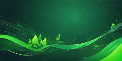 The primary subject of the image is a green leafy plant with a few other leaves scattered around it. The setting is a dark green background, which creates a contrast with the plant. The visual style is a digital art or illustration, as the plant appears to be a part of a larger design or pattern. The colors and mood of the image are predominantly green, giving it a calm and natural atmosphere.