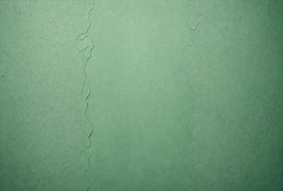 The primary subject of the image is a green wall with a peeling paint surface. The setting is a room with a green background. The visual style is a close-up of the green wall, showcasing the peeling paint. The colors and mood of the image are predominantly green, with a slightly worn and aged appearance due to the peeling paint.