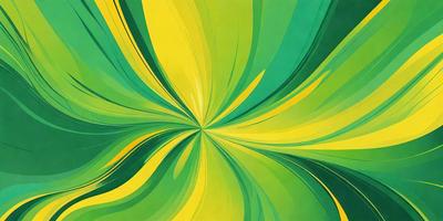 The primary subject of the image is a vibrant, colorful, and abstract artwork featuring a yellow and green background. The visual style of the artwork is a mix of digital art and illustration, creating a unique and eye-catching design. The colors and mood of the artwork are predominantly yellow and green, giving it a lively and fresh appearance. The setting or background of the artwork is a wall, which serves as a canvas for the artistic expression.