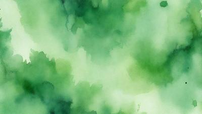 The primary subject of the image is a green plant with a leafy texture. The setting is a green background, which adds to the overall atmosphere of the image. The visual style is a watercolor painting, giving the image a unique and artistic appearance. The dominant colors are green, which creates a calm and soothing mood.