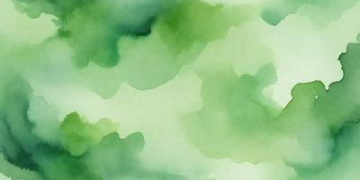 The primary subject of the image is a green leafy plant. The setting is a green background, which creates a natural and vibrant atmosphere. The visual style is a watercolor painting, giving the image a unique and artistic appearance. The dominant colors are green, which is prevalent throughout the image, and the overall mood is lively and fresh.