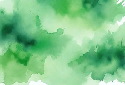 The primary subject of the image is a green leafy plant. The setting is a watercolor painting, which gives the image a vibrant and lively atmosphere. The visual style is a mix of digital art and illustration, creating a unique and artistic representation of the plant. The dominant colors are green, which is prevalent throughout the painting, and there are also some shades of blue and white, which add depth and contrast to the image.
