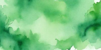The primary subject of the image is a green background with a watercolor-like appearance. The setting is a cloudy sky, and the visual style is a combination of watercolor and digital art. The dominant colors are green and blue, creating a calm and serene atmosphere.
