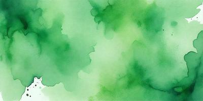 The primary subject of the image is a green leafy plant. The setting is a green background, which creates a lush and vibrant atmosphere. The visual style is a watercolor painting, giving the image a unique and artistic appearance. The dominant colors are green, which is prevalent throughout the image, and the overall mood is serene and natural.