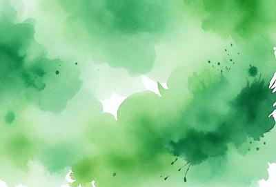 The primary subject of the image is a green leafy plant. The setting is a green background, which creates a lush and vibrant atmosphere. The visual style is a watercolor painting, giving the image a unique and artistic appearance. The dominant colors are green, which is prevalent throughout the plant, and white, which is used to create the leafy texture. The overall mood of the image is serene and calming, as it showcases the beauty of nature.
