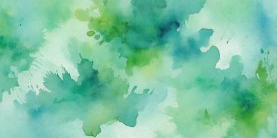 The primary subject of the image is a green plant with a watercolor-like appearance. The setting is a watercolor painting, which gives the scene a vibrant and artistic feel. The visual style is a mix of watercolor and digital art, creating a unique and captivating image. The dominant colors are green and blue, which contribute to a calming and serene atmosphere.