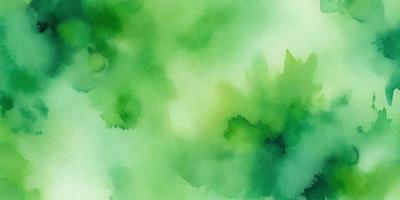 The primary subject of the image is a green background with a watercolor-like appearance. The setting is a lush green environment, possibly a forest or a field. The visual style is a watercolor painting, which gives the image a vibrant and natural feel. The dominant colors are green, with some variations in shades, and the overall atmosphere is serene and calming.