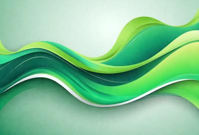 The primary subject of the image is a green wave or a green water-like pattern. The setting is a green background, which complements the green wave. The visual style is a digital art or illustration, as the wave appears to be a digital design. The colors and mood of the image are predominantly green, creating a calm and soothing atmosphere.