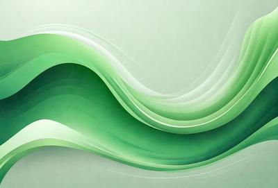 The primary subject of the image is a green wave or a green water-like pattern. The setting is a white background, which provides a clean and minimalist appearance. The visual style is a digital art or illustration, as the green wave appears to be a digital creation. The colors and mood of the image are predominantly green, giving it a calm and soothing atmosphere.
