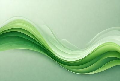 The primary subject of the image is a green wave or a green water-like pattern. The setting is a green background, which creates a sense of depth and contrast. The visual style is a digital art or illustration, as the wave appears to be a digital creation. The colors and mood are predominantly green, giving the image a calm and soothing atmosphere.