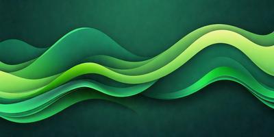 The primary subject of the image is a green wave or a green water-like pattern. The setting is a dark green background, which creates a contrast with the green wave. The visual style appears to be a digital art or illustration, as the wave is depicted in a detailed and artistic manner. The colors and mood of the image are predominantly green, giving it a calm and serene atmosphere.