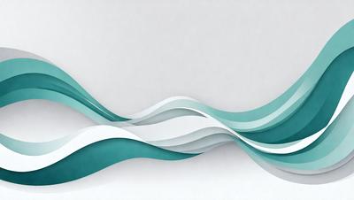 The primary subject of the image is a large, curved wave. The wave is depicted in a white and blue color scheme, giving it a clean and modern appearance. The setting is a white wall, which serves as a contrasting background for the wave. The visual style of the image is a combination of digital art and illustration, creating a dynamic and eye-catching design. The overall atmosphere of the image is one of movement and energy, as the wave appears to be in motion.