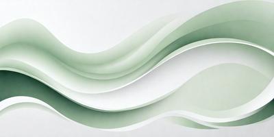 The primary subject of the image is a white and green wave, which is the main focus of the scene. The wave is depicted in a digital art style, giving it a modern and visually appealing appearance. The setting is a white background, which provides a clean and minimalist look to the image. The colors and mood of the image are predominantly white and green, creating a sense of calmness and tranquility.