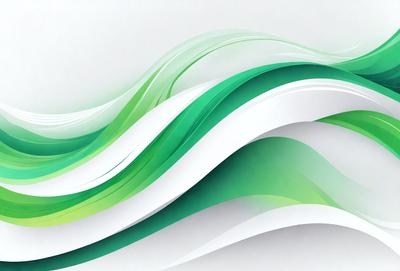 The primary subject of the image is a white and green wave, which appears to be a digital art or illustration. The wave is set against a white background, giving it a clean and minimalist appearance. The visual style of the image suggests that it is a creative and artistic representation of a wave, rather than a photo or a real-life scene. The dominant colors of the image are white and green, which contribute to a calm and serene atmosphere.
