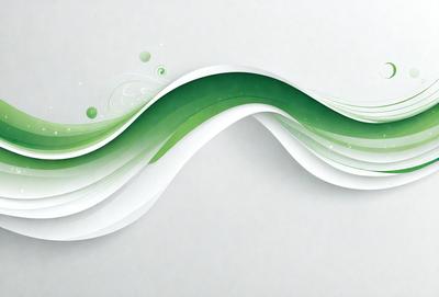 The primary subject of the image is a green and white wave, which is the main object, scene, or focus of the image. The wave is depicted as a digital art or illustration, with a white background and a green and white color scheme. The overall atmosphere of the image is dynamic and visually appealing.