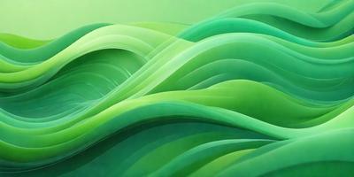The primary subject of the image is a large, colorful wave with green and blue hues. The wave is depicted in a digital art style, giving it a vibrant and dynamic appearance. The setting is a lush, green environment, which adds to the overall mood of the image. The colors and mood of the image are lively and energetic, creating a sense of movement and excitement.