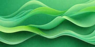 The primary subject of the image is a green, flowing, and swirling pattern. The setting is a green background, which complements the vibrant green color of the pattern. The visual style is a digital art or illustration, as the pattern appears to be a digital creation. The colors and mood of the image are predominantly green, creating a sense of calmness and tranquility.
