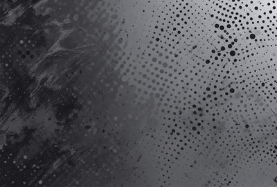 The primary subject of the image is a pattern of dots on a gray background. The setting is a black and white photo, which gives it a classic and timeless appearance. The visual style is a combination of digital art and illustration, creating a unique and intricate design. The colors and mood of the image are predominantly gray and black, giving it a moody and dramatic feel.
