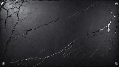 The primary subject of the image is a black wall with a cracked surface. The setting is a dark room, and the visual style appears to be a photo or a drawing. The dominant colors are black and grey, creating a moody atmosphere.