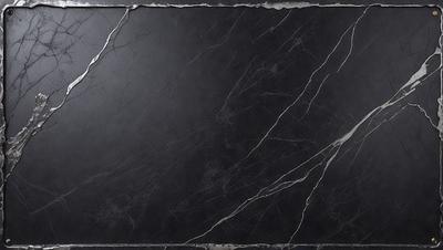 The primary subject of the image is a black marble countertop. The setting is a kitchen, with the countertop being the main focus of the scene. The visual style is a photo, capturing the marble countertop in detail. The colors and mood of the image are predominantly dark, with the black marble countertop being the most prominent feature.