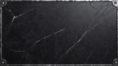 The primary subject of the image is a black marble countertop. The setting is a kitchen, with the countertop being the main focus of the scene. The visual style is a close-up of the marble countertop, showcasing its texture and details. The colors and mood of the image are dark and moody, with the black marble countertop being the dominant color.