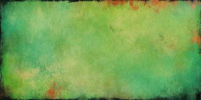 The primary subject of the image is a green background with a few orange spots. The setting is a painting or drawing, with a visual style that resembles a watercolor painting. The colors and mood of the image are predominantly green and orange, creating a vibrant and lively atmosphere.