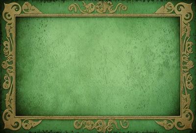 The primary subject of the image is a green frame with a green background. The setting is a green background, and the visual style is a digital art or illustration. The colors and mood are predominantly green, creating a calm and serene atmosphere.