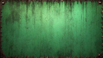 The primary subject of the image is a green wall with a mottled texture. The setting is a room with a green wall, and the visual style is a close-up of the wall. The colors and mood of the image are predominantly green, creating a calm and soothing atmosphere.