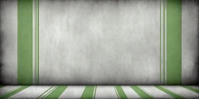 The primary subject of the image is a white wall with a green and white striped pattern. The setting is a room with a white wall, and the visual style is a photo. The colors and mood of the image are predominantly white and green, creating a clean and fresh atmosphere.