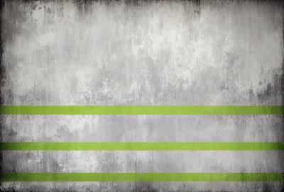 The primary subject of the image is a green and white striped wall. The setting is a concrete wall, and the visual style is a photo. The dominant colors are green and white, creating a clean and modern atmosphere.