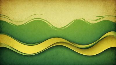The primary subject of the image is a green and yellow wave, which is the main focus of the scene. The wave is depicted in a digital art style, giving it a unique and vibrant appearance. The setting is a green and yellow background, which complements the wave and adds to the overall atmosphere of the image. The colors and mood of the image are lively and energetic, with the green and yellow hues creating a sense of movement and dynamism.