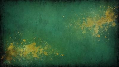 The primary subject of the image is a green background with yellow and orange splatters, creating a visually interesting and artistic scene. The setting appears to be a wall or a canvas, with the green background serving as the primary color. The visual style of the image is a combination of digital art and illustration, as the yellow and orange splatters are reminiscent of a digital artwork, while the green background suggests a traditional illustration. The colors and mood of the image are vibrant and lively,