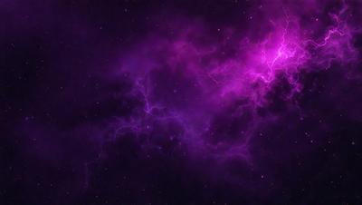 The primary subject of the image is a purple nebula, which is a cloud of gas and dust in space. The setting is a dark, star-filled sky, with the purple nebula as the main focus. The visual style is a combination of a photo and digital art, creating a unique and captivating image. The dominant colors are purple and black, giving the scene a dramatic and mysterious atmosphere.